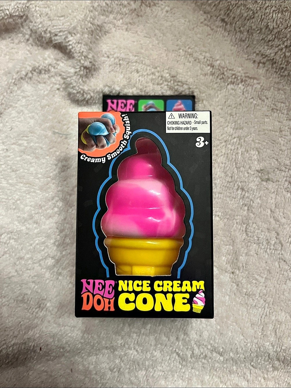 NeeDoh Nice Cream Cone Pink & Yellow Squishy Toy